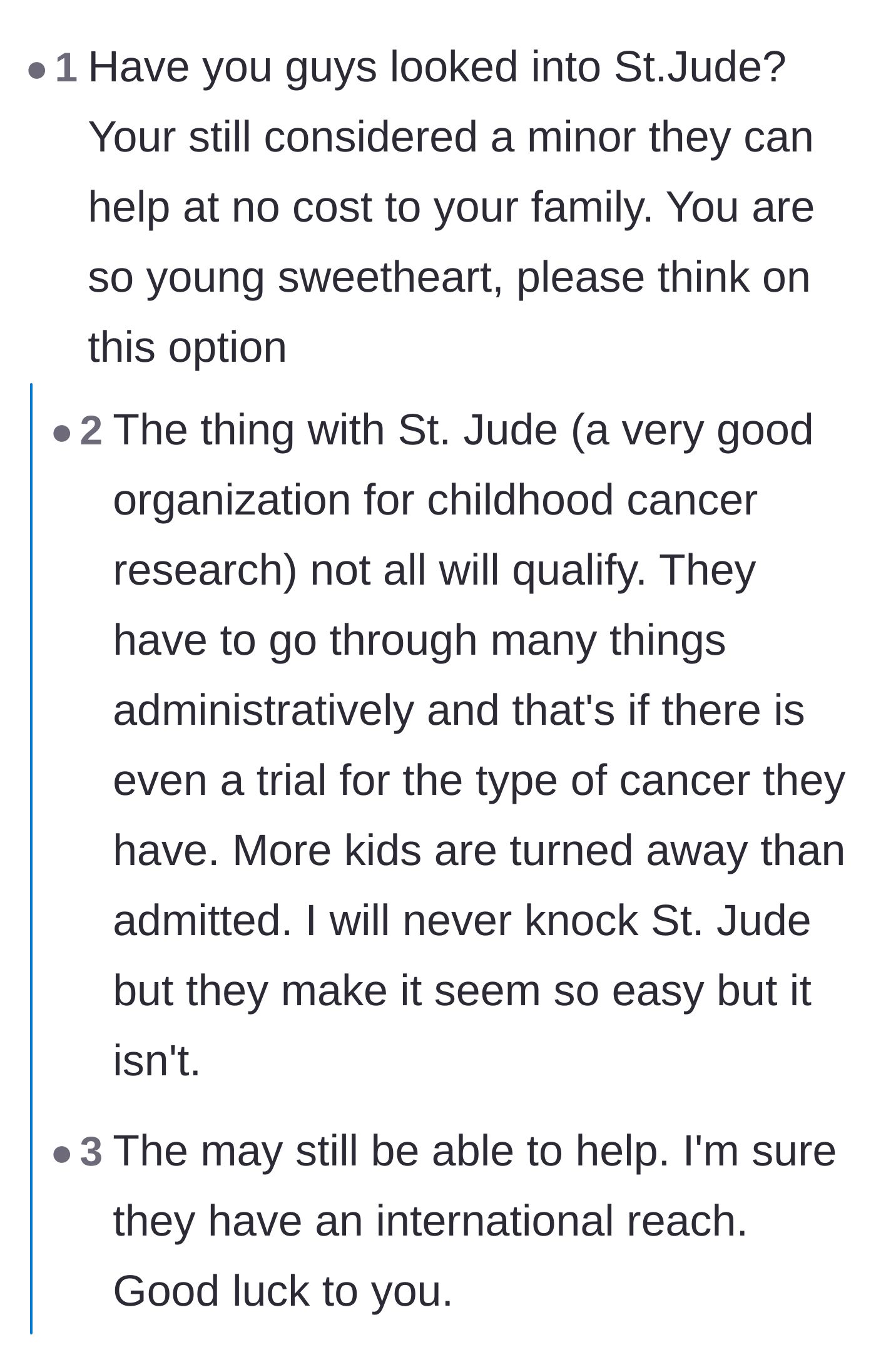Comment thread 4 - Debating the accessibility and limitations of charitable children's hospitals