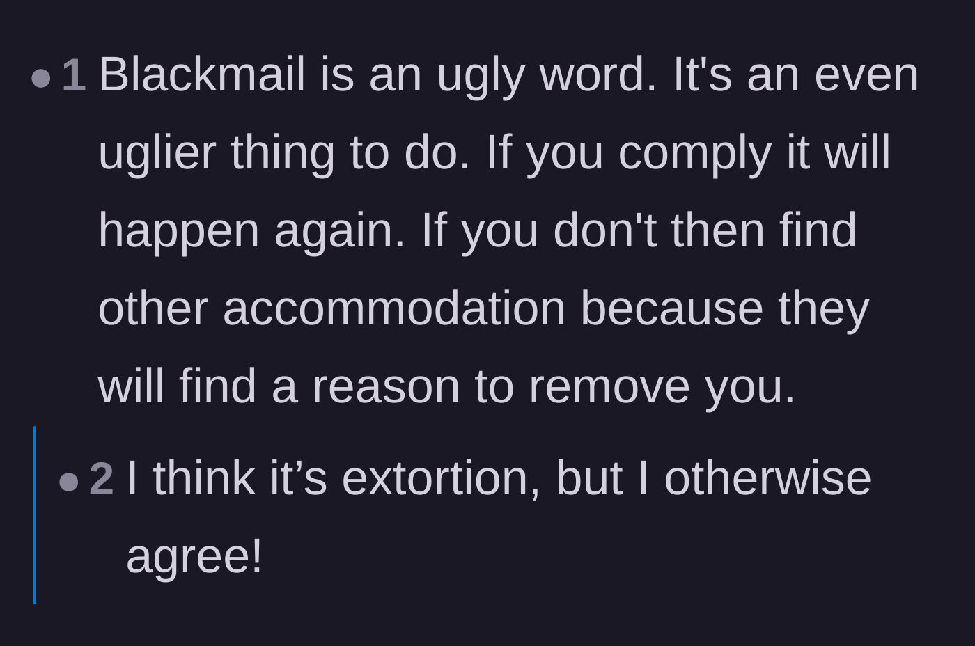 Comment thread 5 - Commenters labeling the landlord's manipulation as extortion and advising the couple to prepare for retaliation.