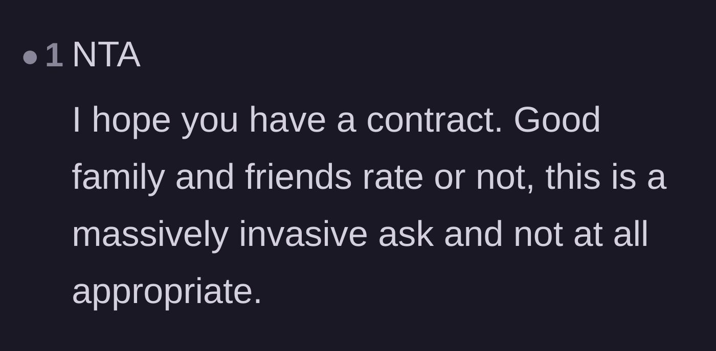 Comment thread 6 - Reiteration that the discounted family rate does not legally or morally excuse massively invasive requests.