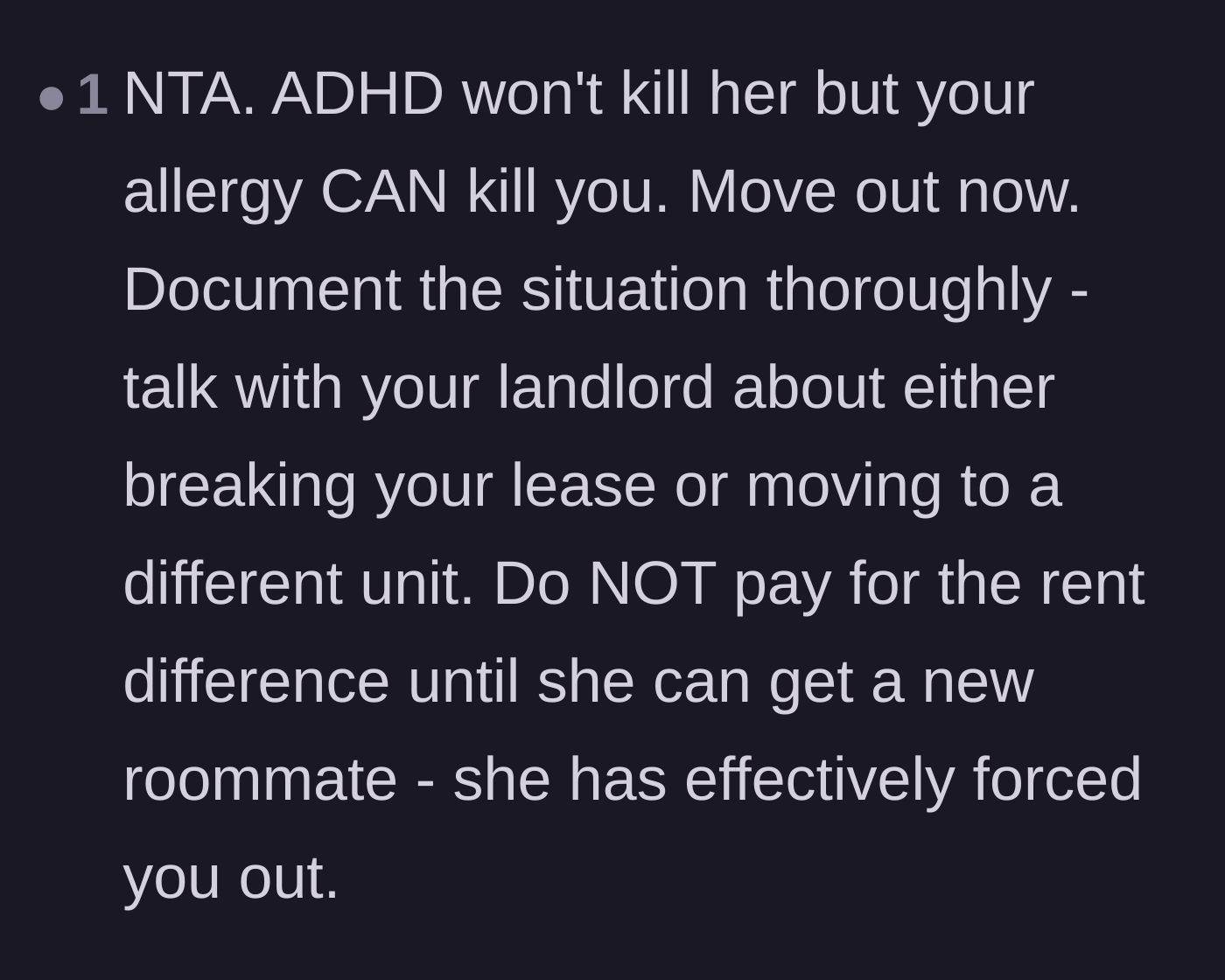 Comment thread 4 - Advice urging the author to break their lease and move out immediately for their own safety.