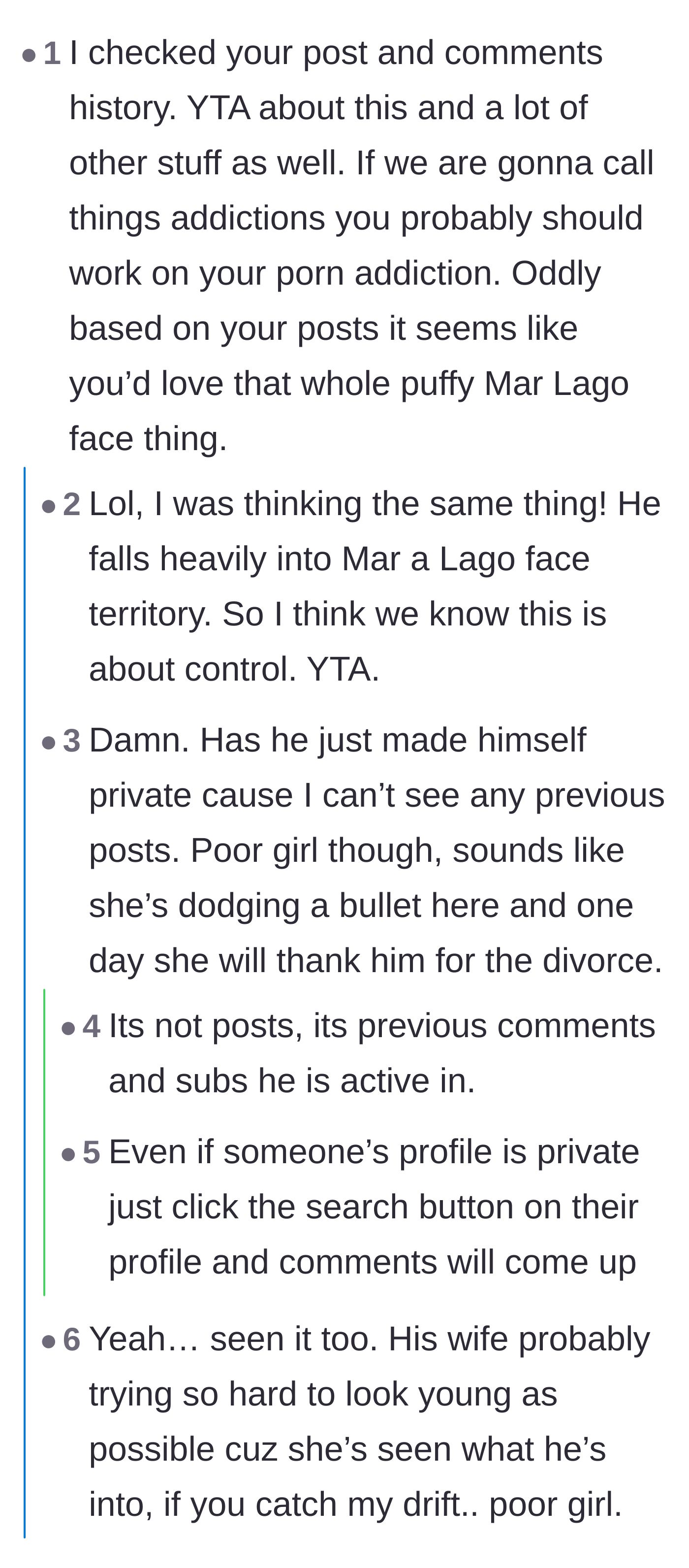 Comment thread 2 - Commenters discuss the husband's hypocrisy, noting his apparent attraction to the very cosmetic aesthetic he claims to hate.