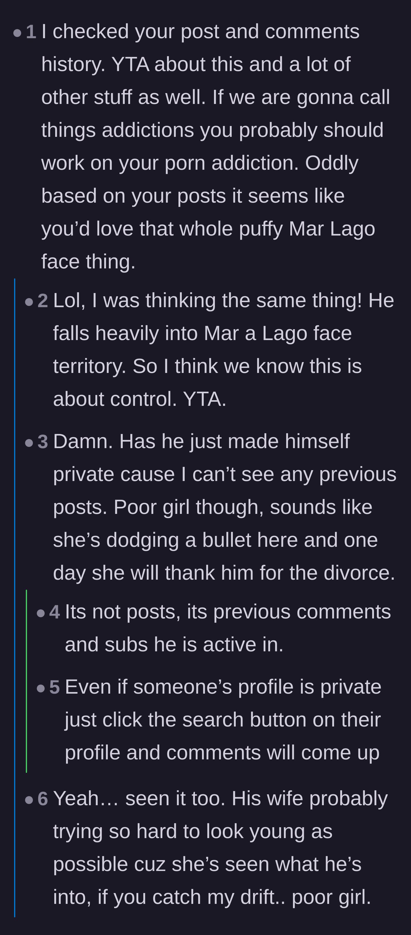 Comment thread 2 - Commenters discuss the husband's hypocrisy, noting his apparent attraction to the very cosmetic aesthetic he claims to hate.