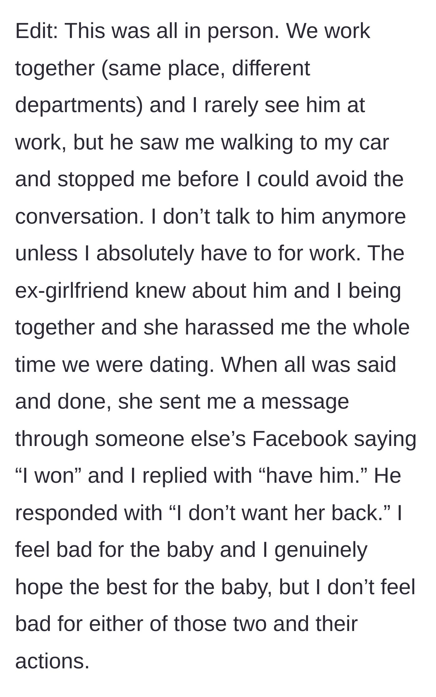 Story part 5 - The parking lot ambush, the affair partner's petty message, and the final mic drop.