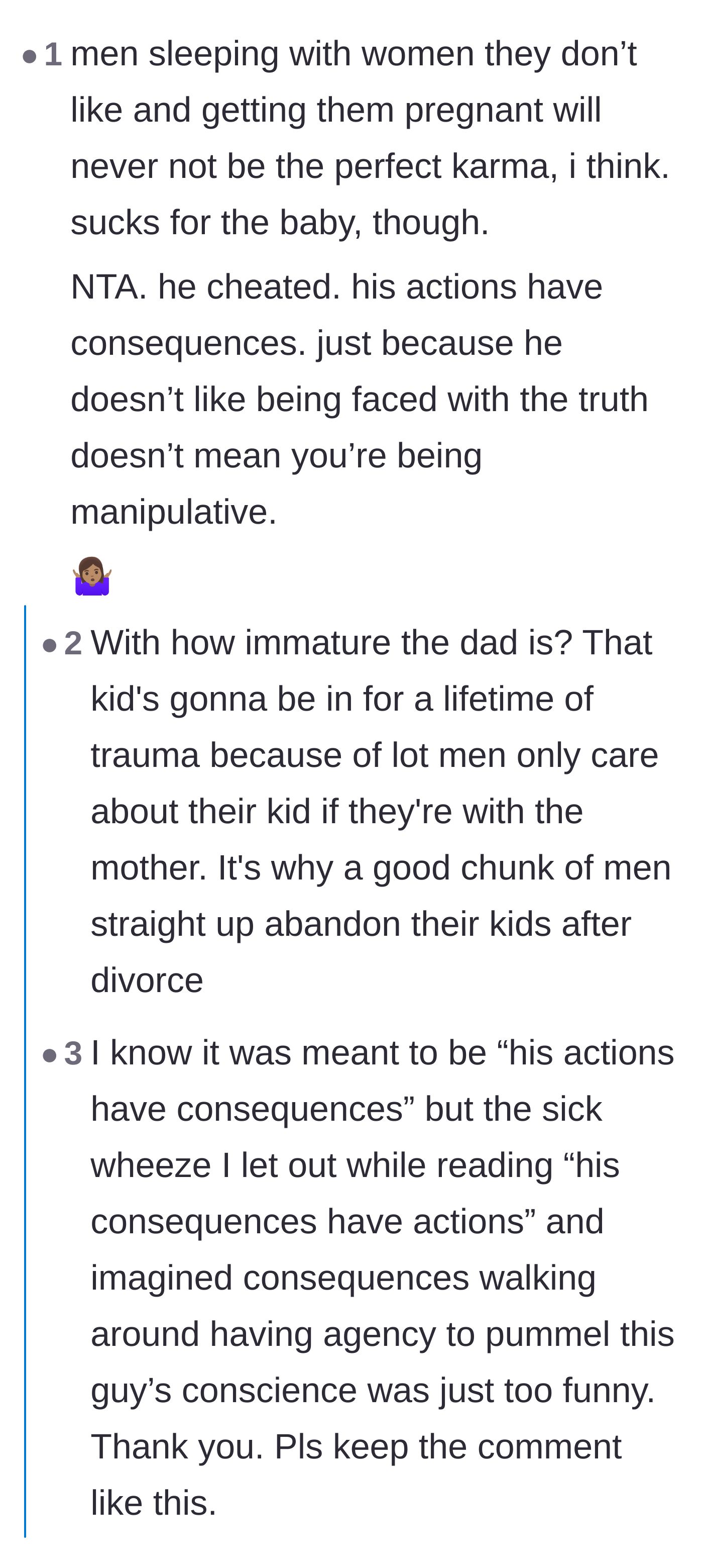 Comment thread 4 - Discussing the irony and consequences of sleeping with someone you claim to hate.