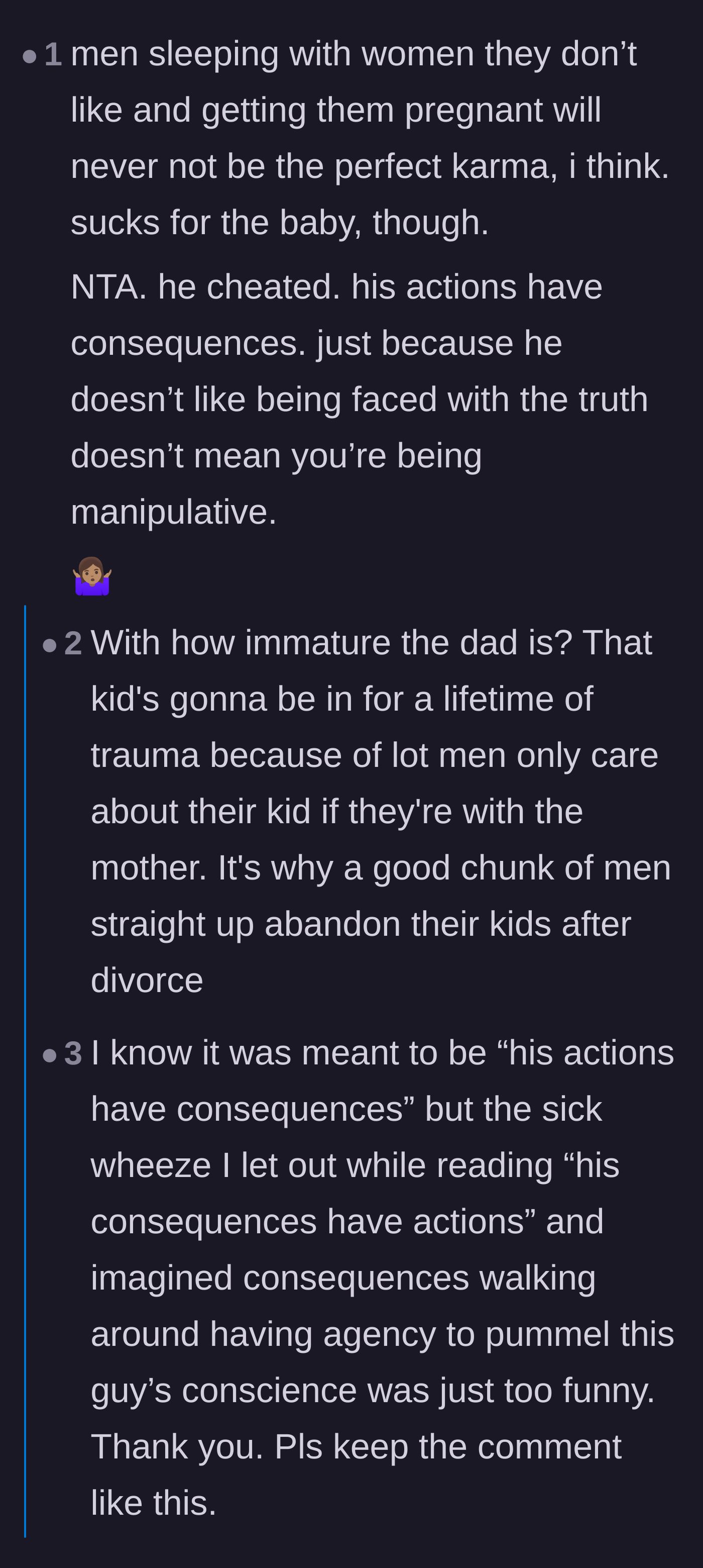 Comment thread 4 - Discussing the irony and consequences of sleeping with someone you claim to hate.
