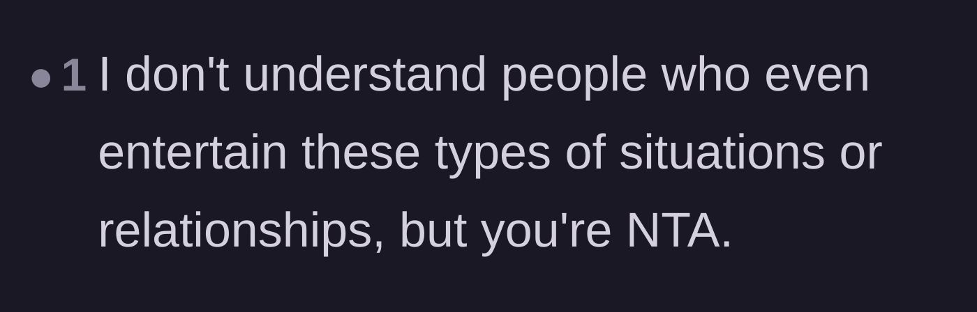 Comment thread 5 - Questioning why anyone would entertain this level of relationship drama.