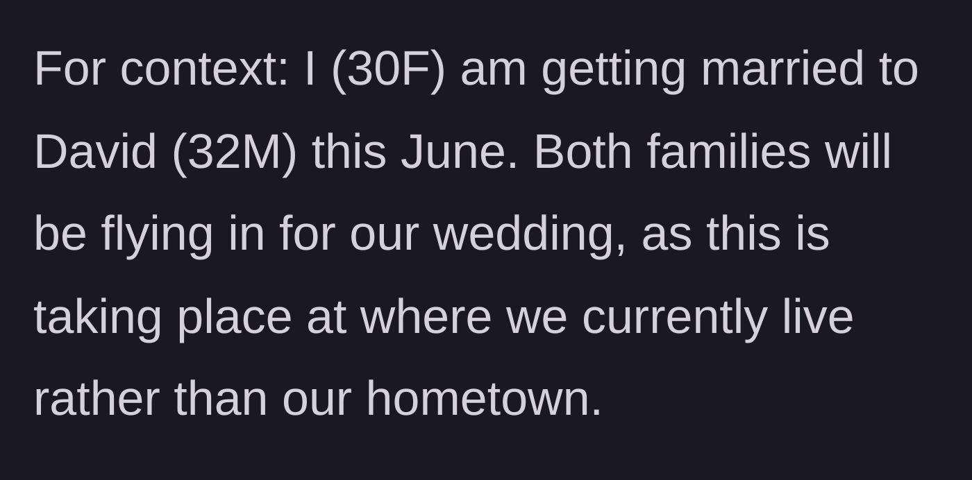 Story part 1 - The 30F bride introducing her destination-style wedding logistics and setting the scene.