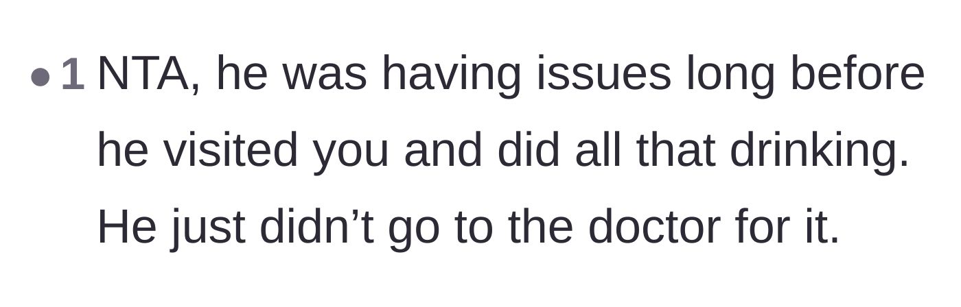 Comment thread 3 - Users confirming the main character is not at fault for his friend's medical condition