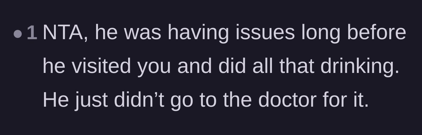 Comment thread 3 - Users confirming the main character is not at fault for his friend's medical condition