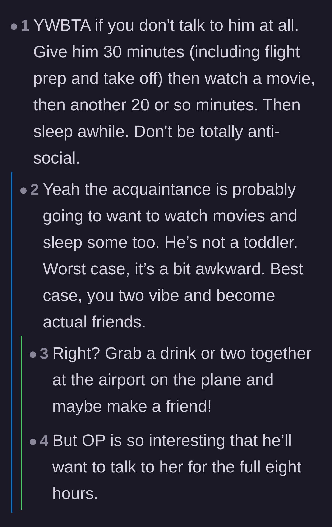 Comment thread arguing that ignoring the acquaintance completely would make the original poster the jerk.