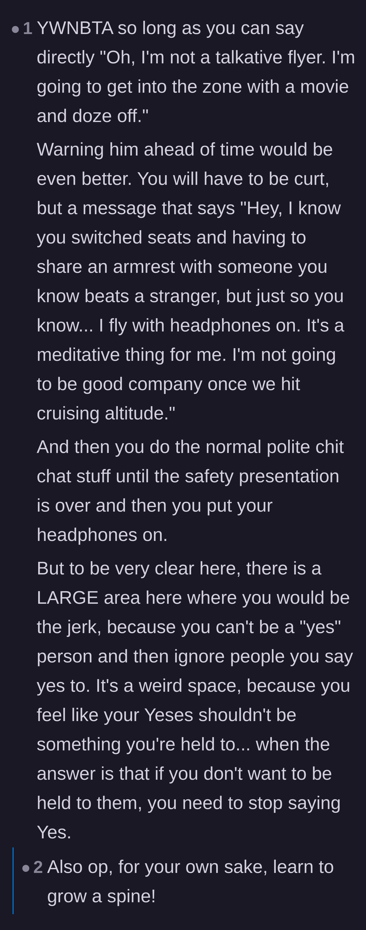 Comment thread pointing out the inherent contradiction in being a people-pleaser who ultimately ignores people.