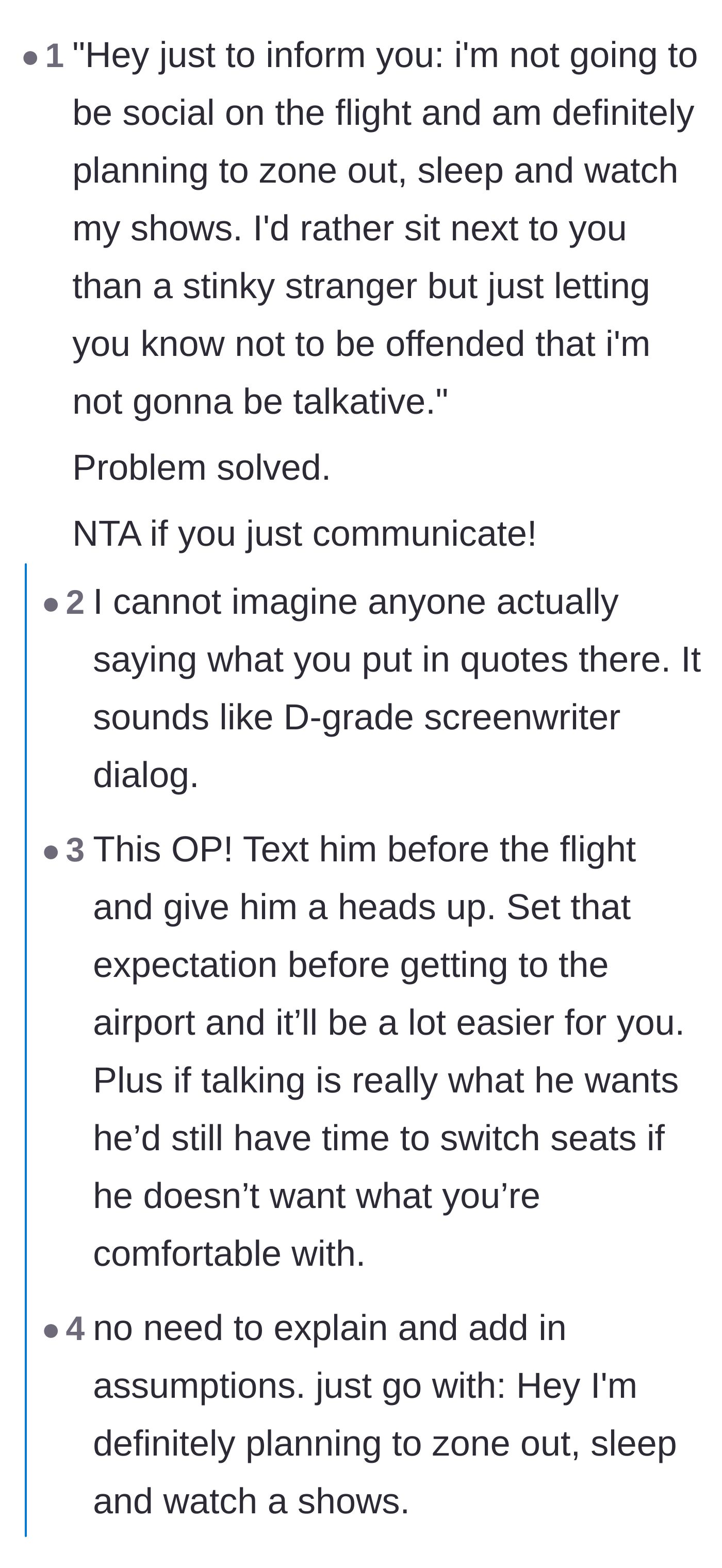 Comment thread debating a highly blunt communication script, with replies critiquing its robotic delivery.