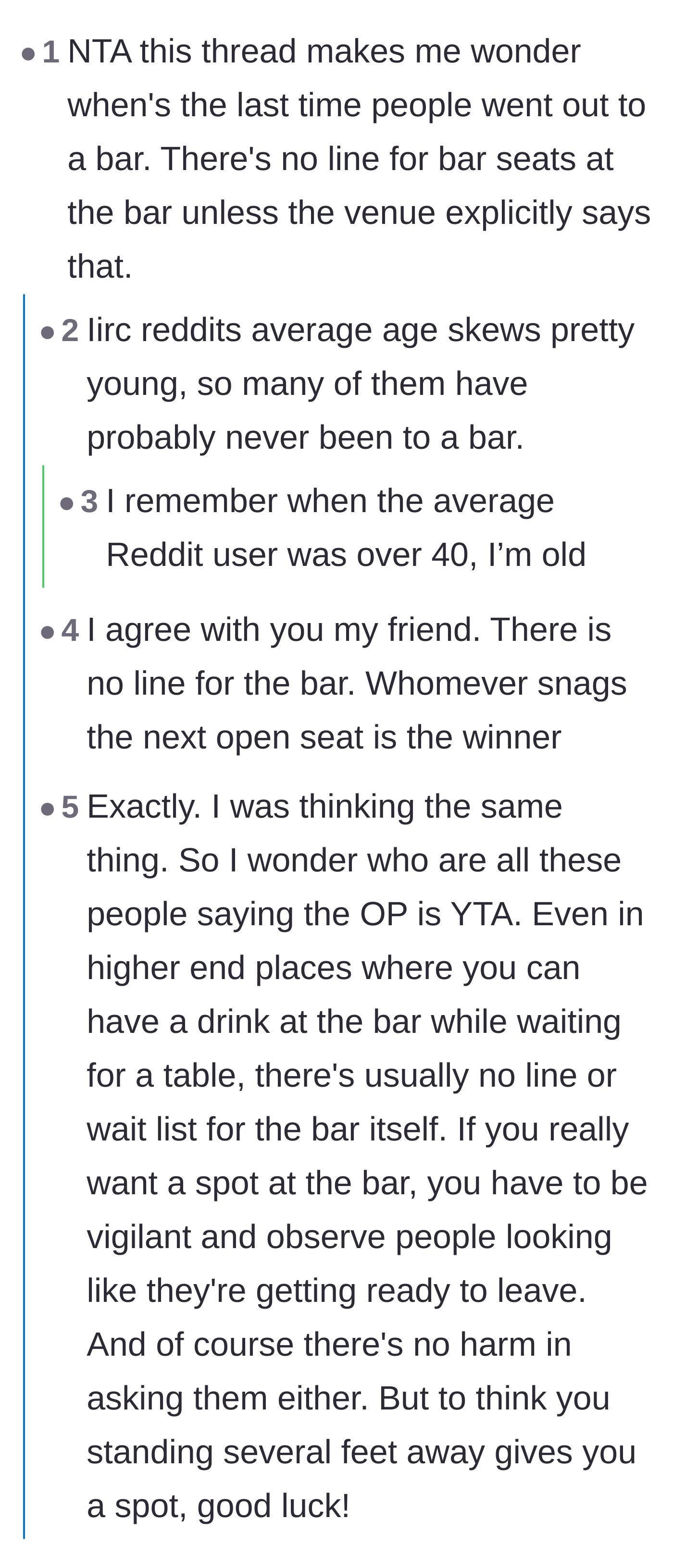Comment thread 3 - Users point out that anyone criticizing the author probably lacks real-world bar experience.