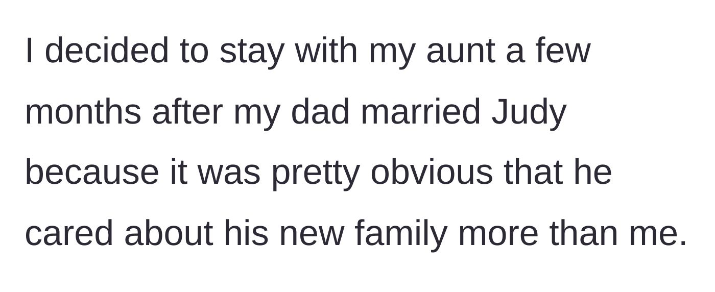 Story part 3 - Recognizing she has been replaced, the young girl makes the difficult choice to leave her father's house and move in with her aunt.