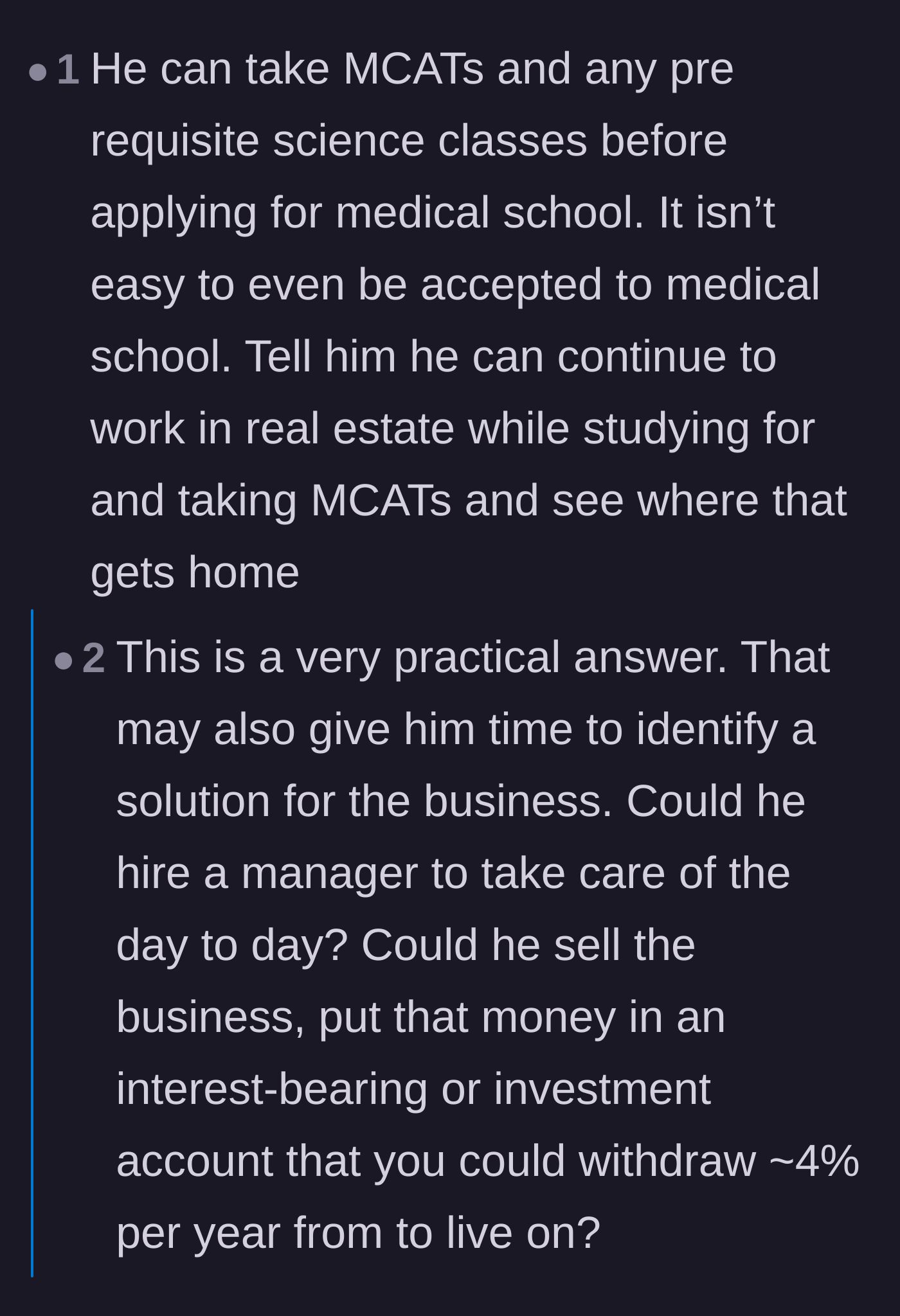 Comment thread 1 - A brutal breakdown of the academic, financial, and marital reality of applying to medical school in your late twenties with two toddlers.