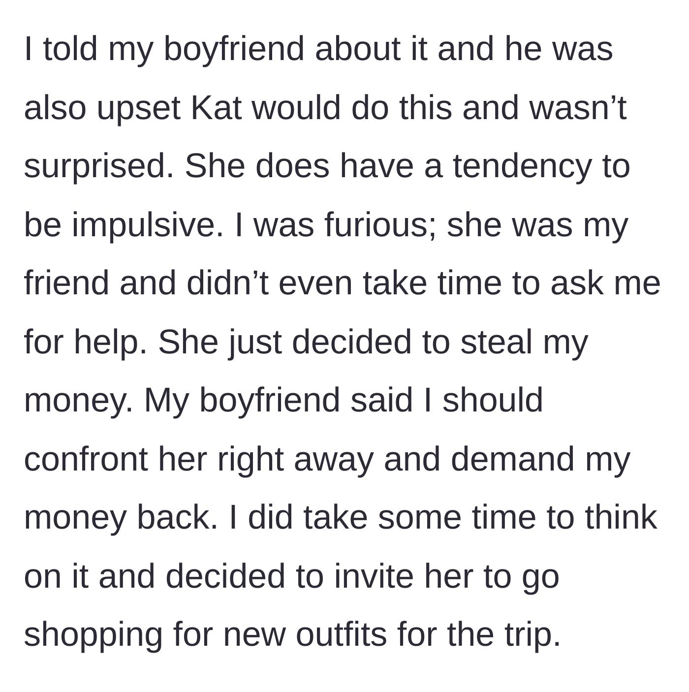 Story part 5 - Planning a tactical confrontation by inviting the thief shopping.