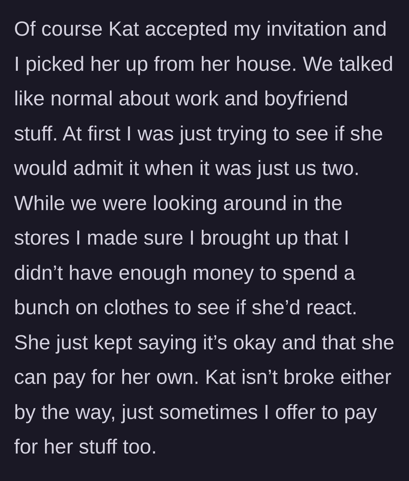 Story part 6 - The awkward shopping trip where the thief feigns innocence.