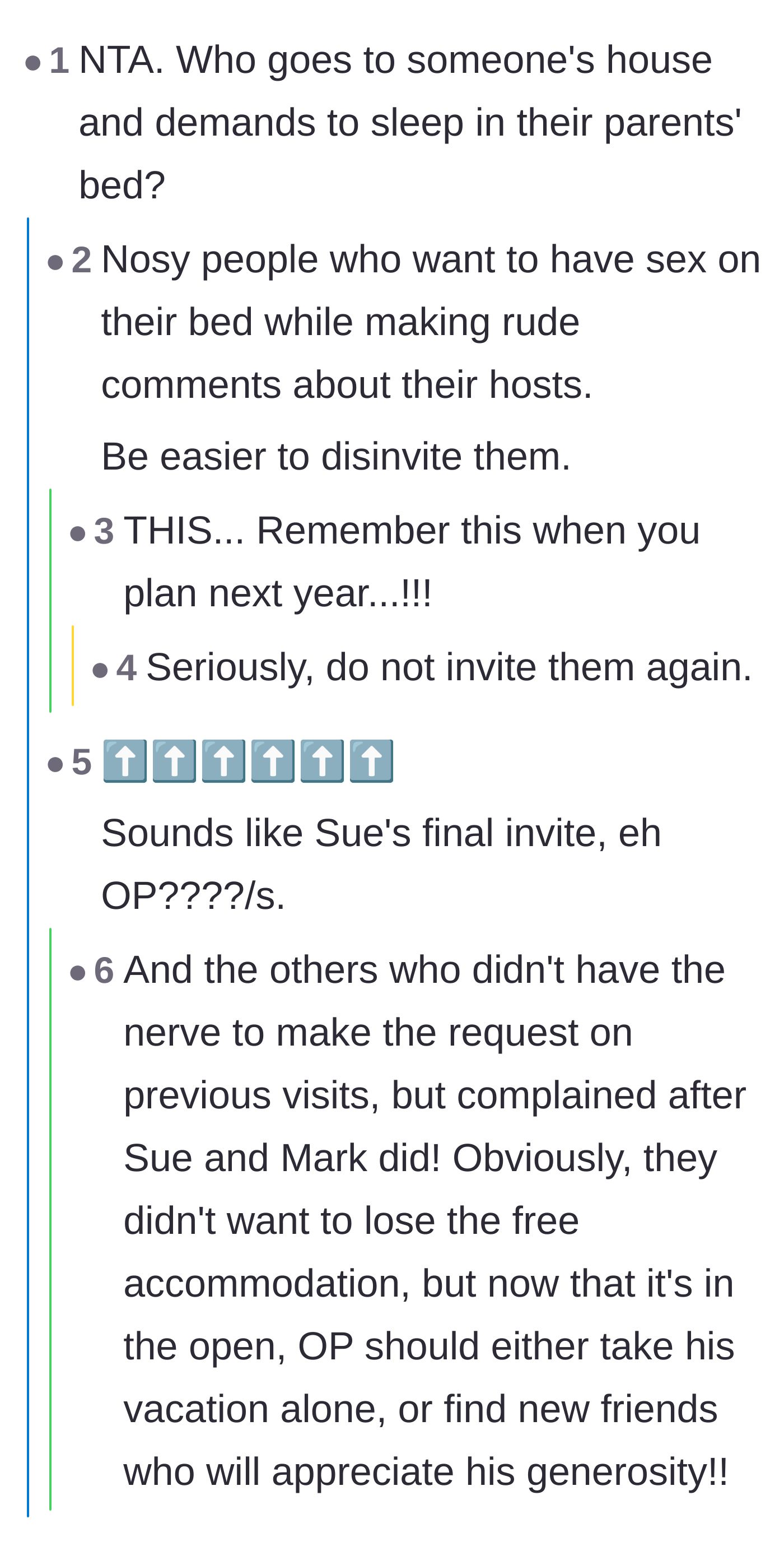 Comment thread 1 - Readers debate whether the girlfriend and her enabling boyfriend should be permanently banned from future trips.