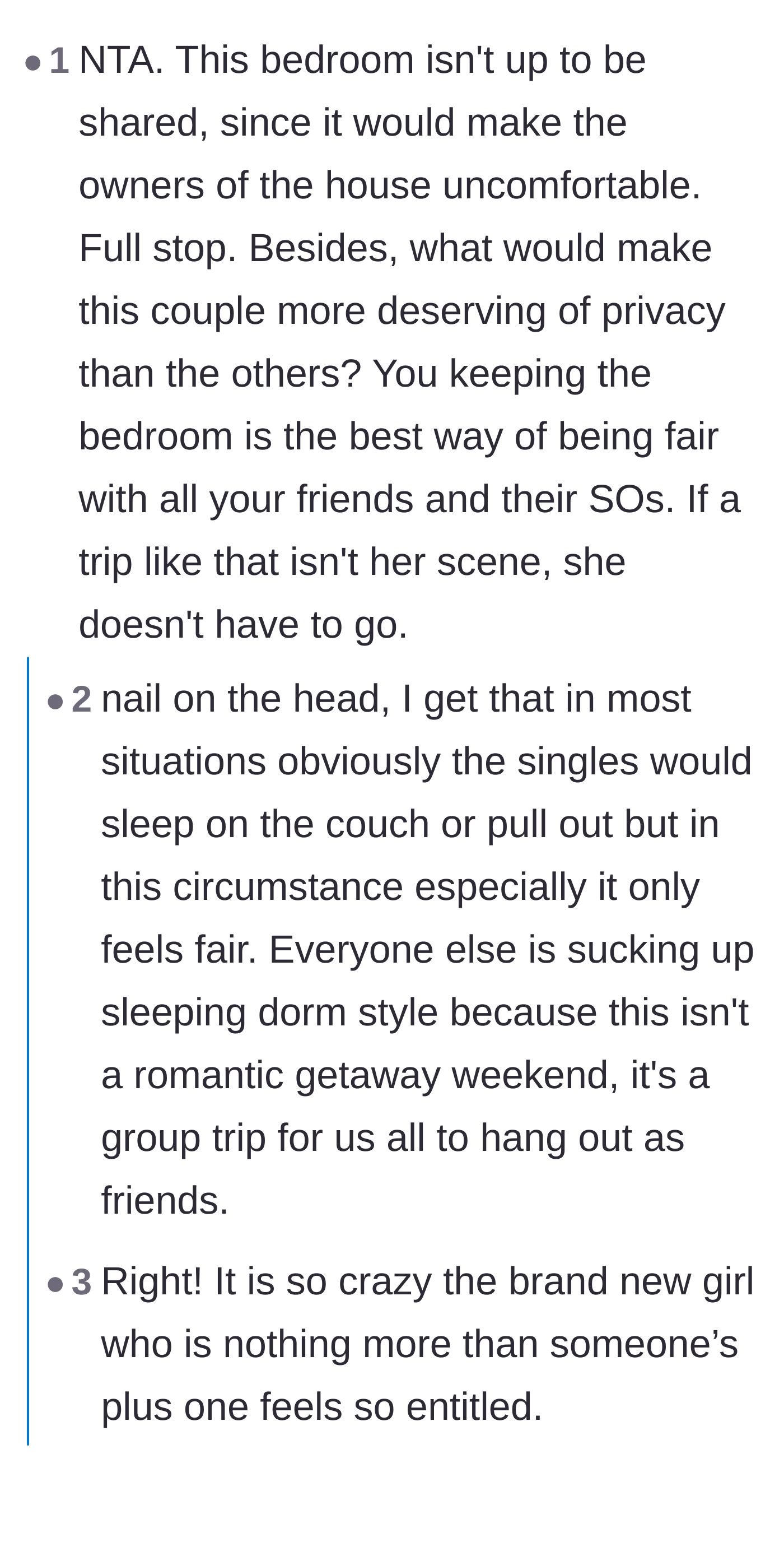 Comment thread 3 - A deep dive into the unfair expectation that single travelers should accept subpar sleeping arrangements to accommodate couples.