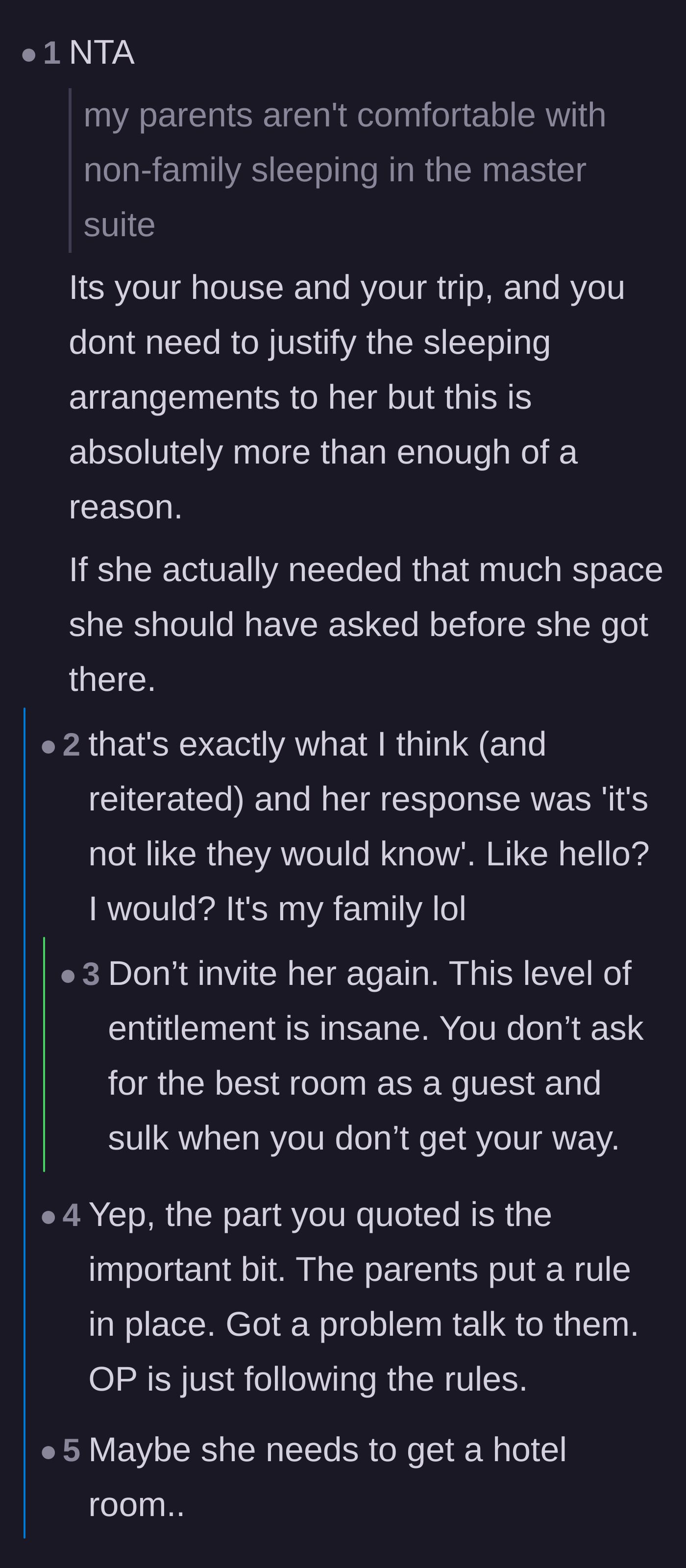 Comment thread 4 - Commenters analyze the girlfriend's alarming willingness to encourage the host to lie to their parents.