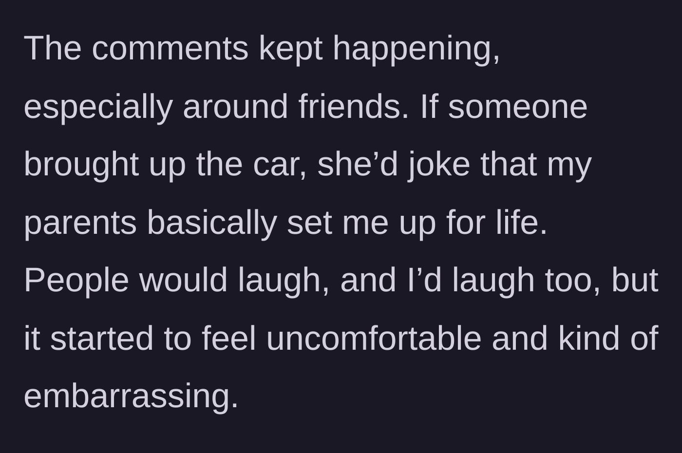 Story part 3 - The girlfriend escalates her passive-aggressive jokes in front of their friend group, causing embarrassment.