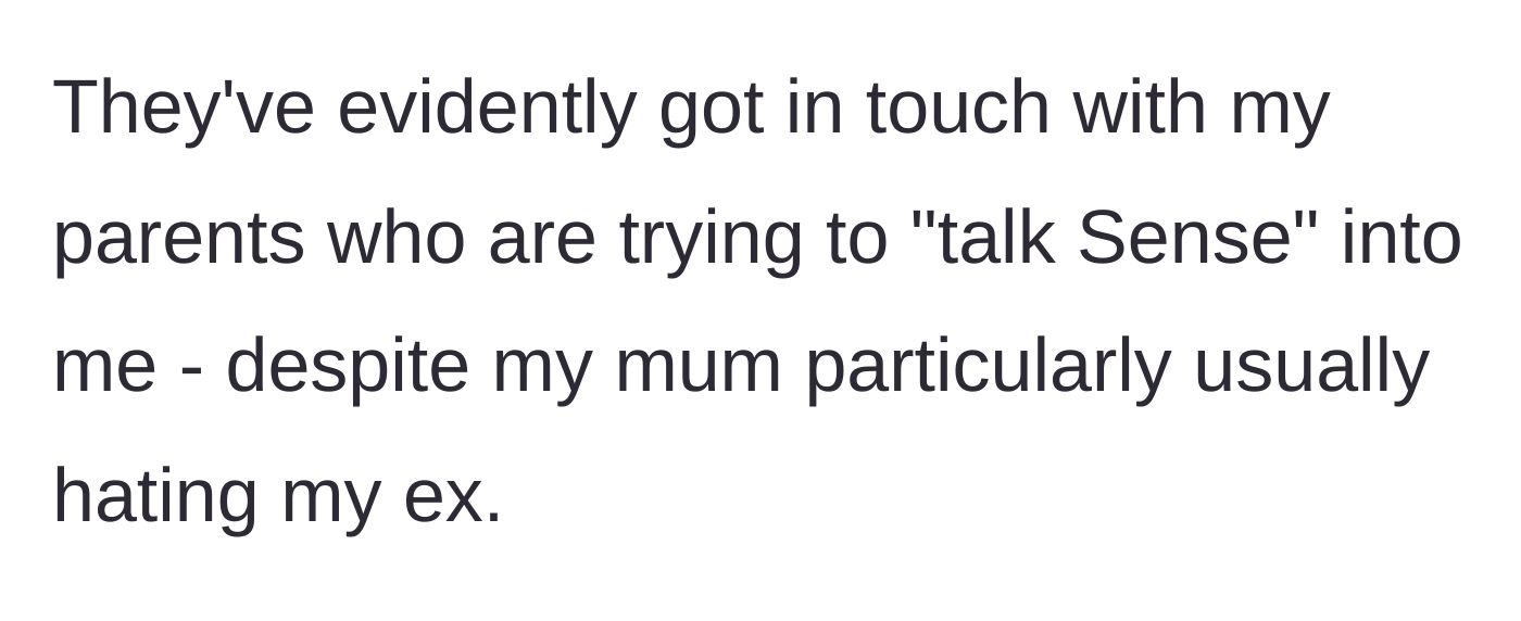 Story part 6 - The ex-wife involves the father's parents, who side with the daughter.