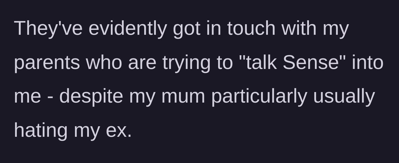 Story part 6 - The ex-wife involves the father's parents, who side with the daughter.