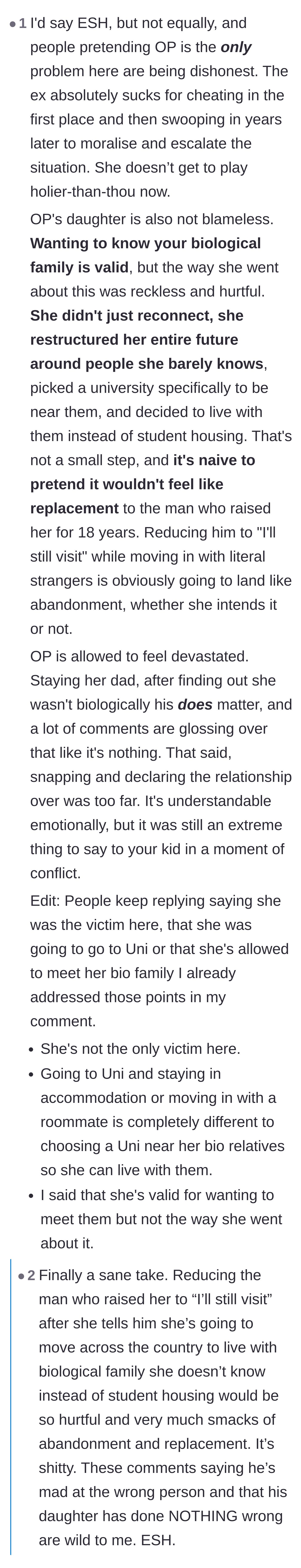 Comment thread 3 - A deeply empathetic analysis of how the daughter's extreme choices triggered the father's unsanitized grief