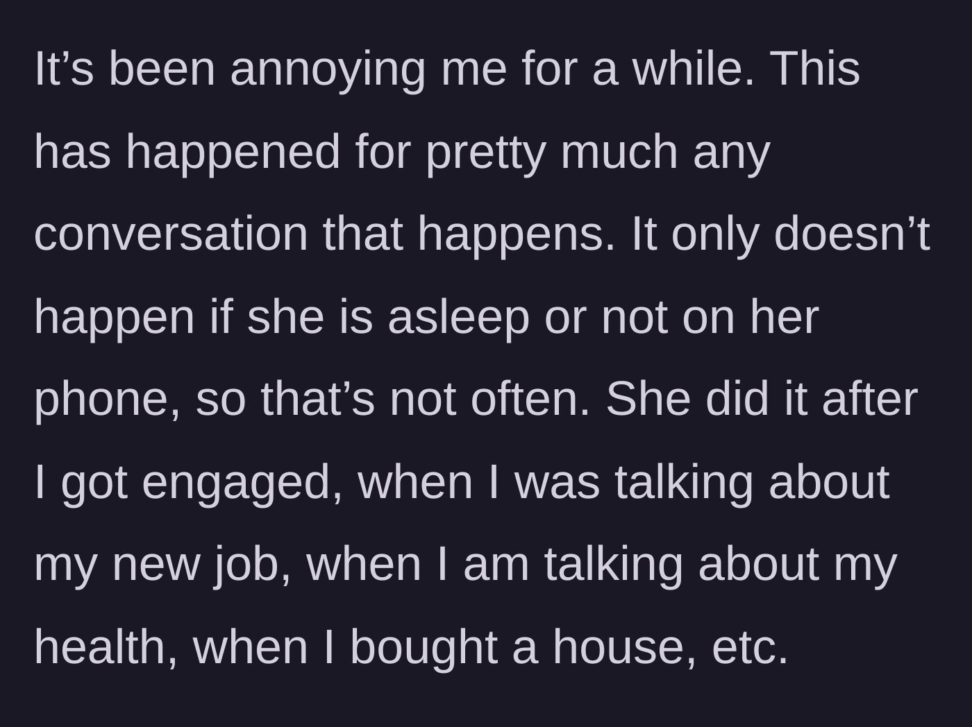 Story part 2 - A list of major life milestones the main character achieved that were completely overshadowed by the sister.