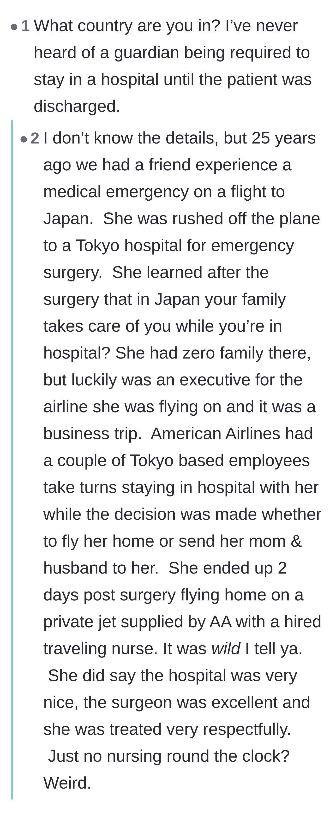 Comment thread 1 - Readers question the hospital's guardian policy and urge the son not to sacrifice his college education for his parents' choices.