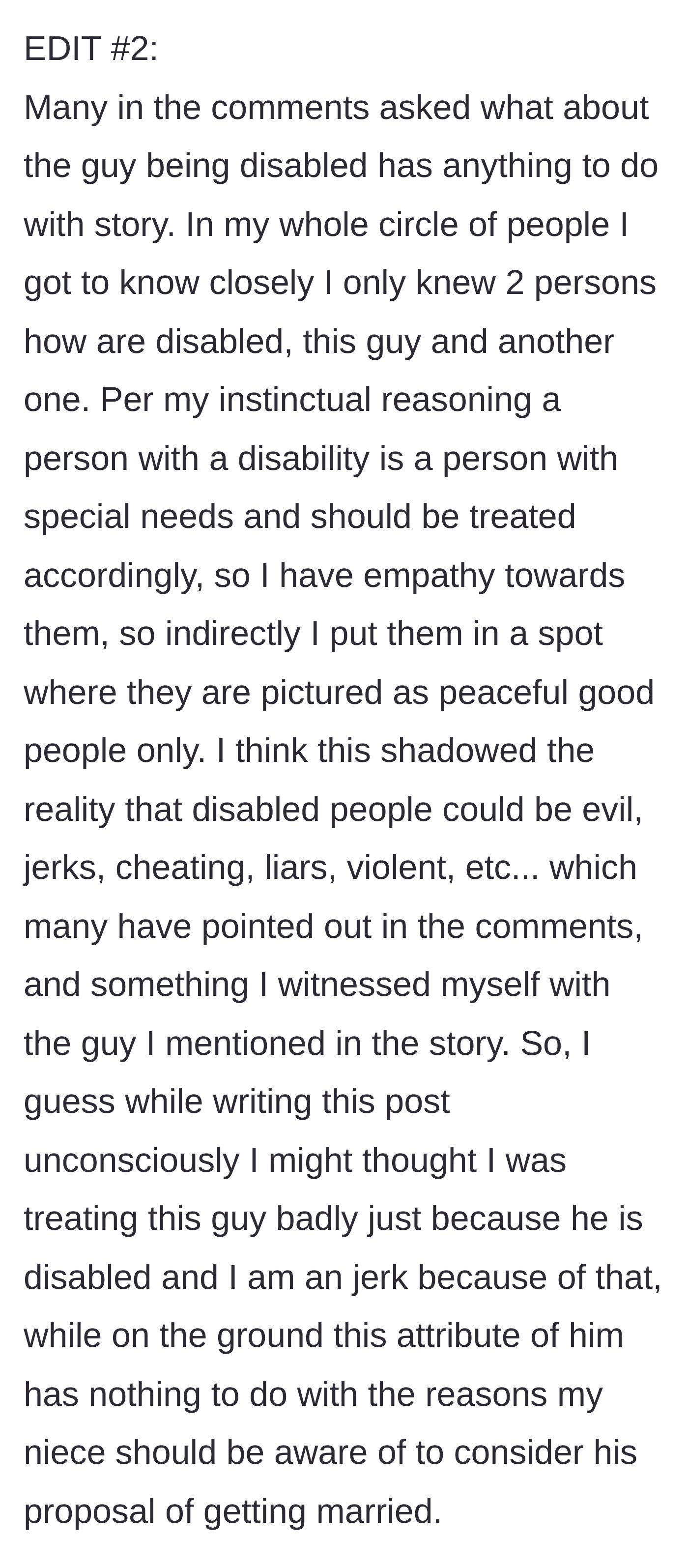 Story part 9 - The author reflects deeply on their own unconscious bias, realizing they initially gave the man a pass for his bad behavior simply because he is disabled.
