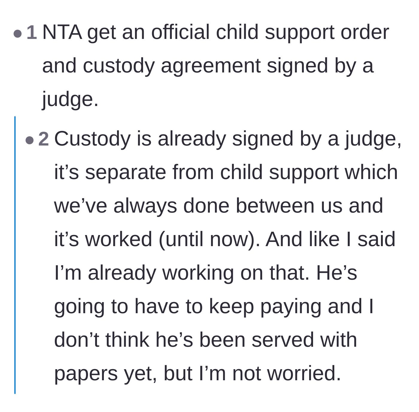 Comment thread 2 - A deep dive into family court mechanics and how judges view parents who voluntarily quit their jobs to avoid paying child support.