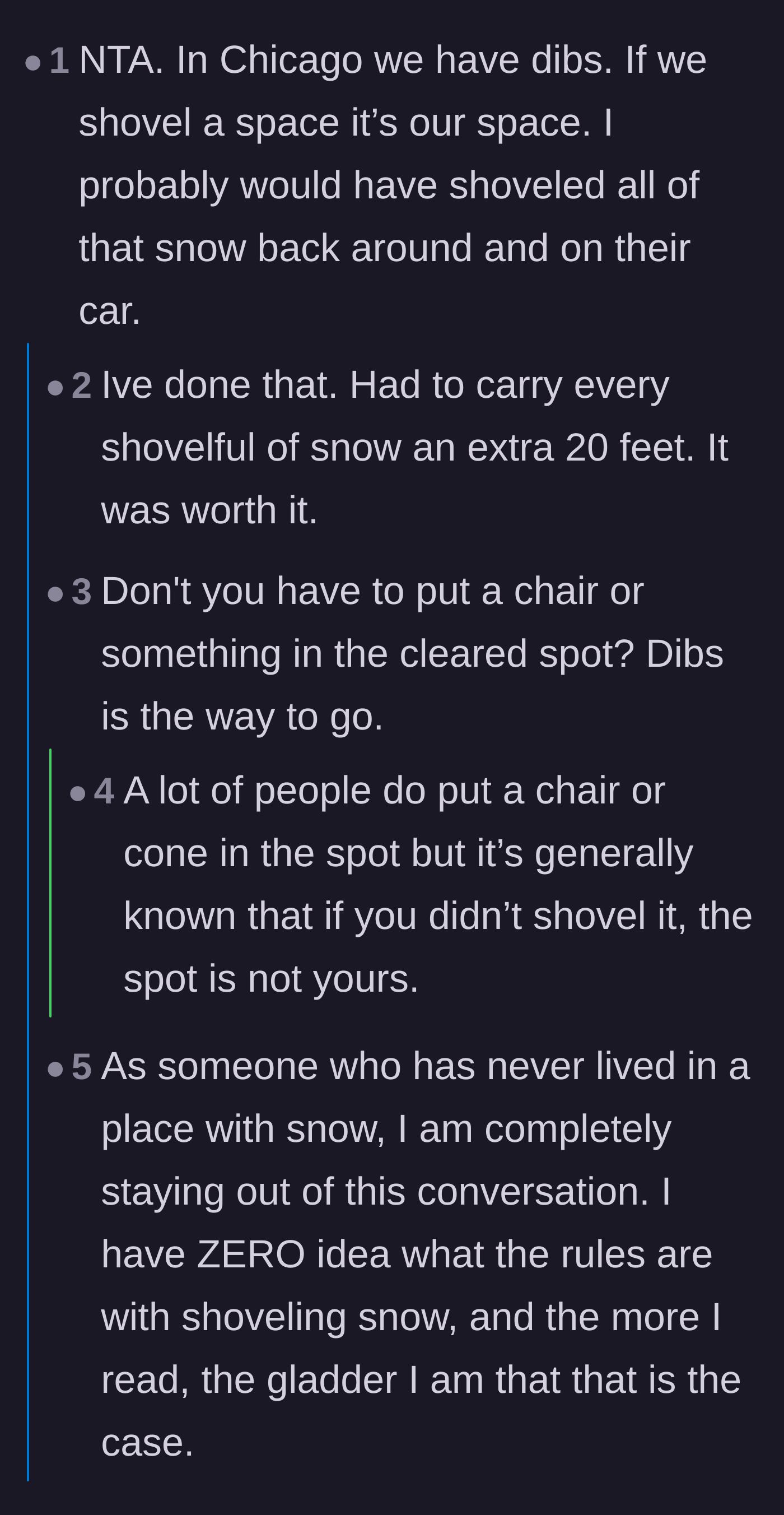 Comment thread 3 - Midwesterners sharing strict rules of territory and suggesting revenge tactics like re-burying the car.