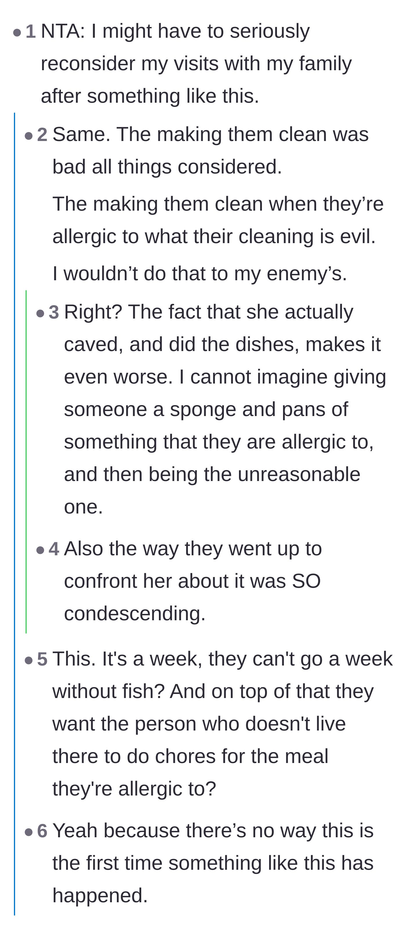 Comment thread 4 - Calling out the father's condescending tone and treating a 26-year-old like a teenager