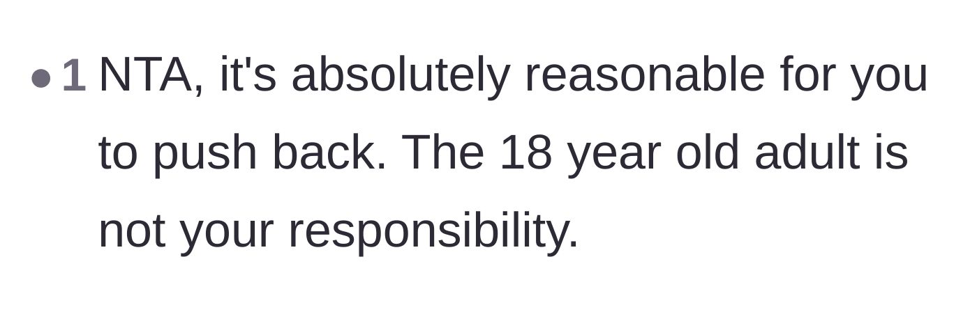 Comment thread 5 - A short comment stating the 18-year-old adult is not the author's responsibility.