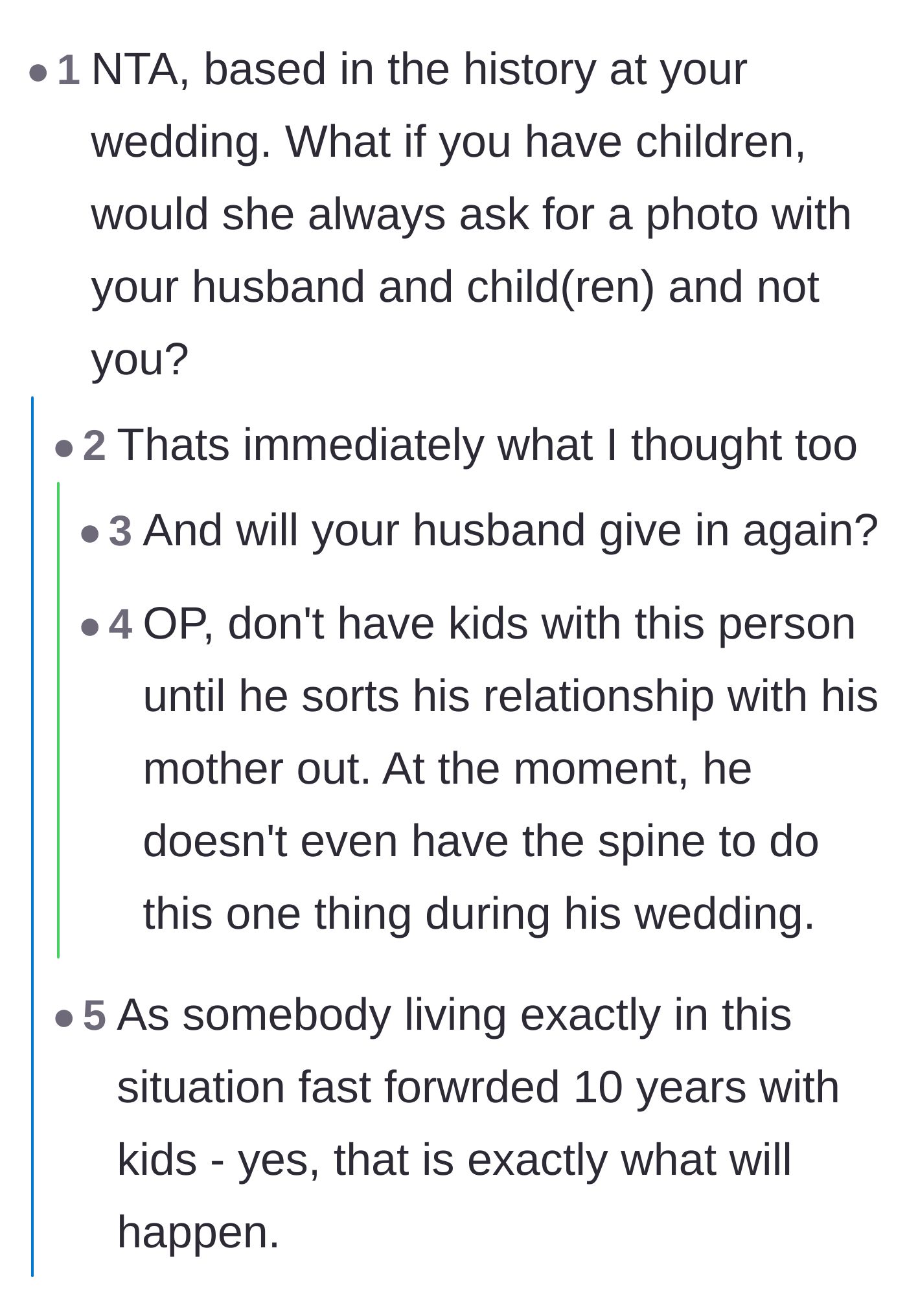 Comment thread 5 - A heartbreaking thread where other users share their own stories of being excluded from photos with their children by toxic in-laws.