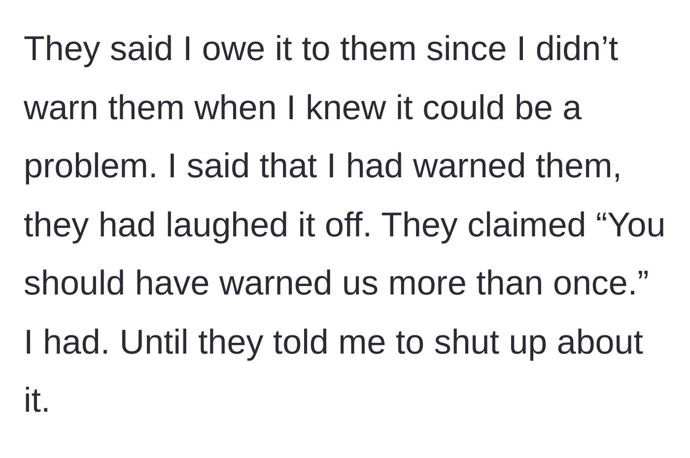 Story part 5 - A tense argument where parents claim they were never warned properly about the rodents.