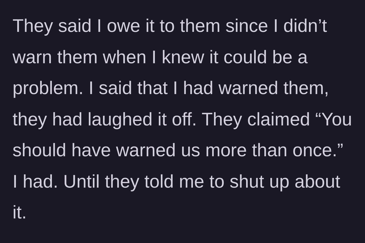 Story part 5 - A tense argument where parents claim they were never warned properly about the rodents.