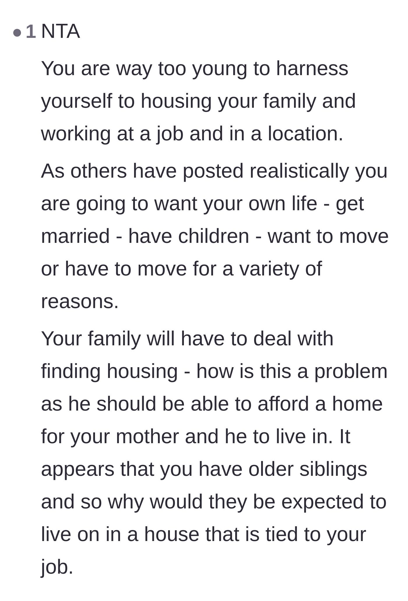Comment thread 6 - Questioning why older siblings aren't expected to take on this burden and emphasizing the teenager's right to their own life.