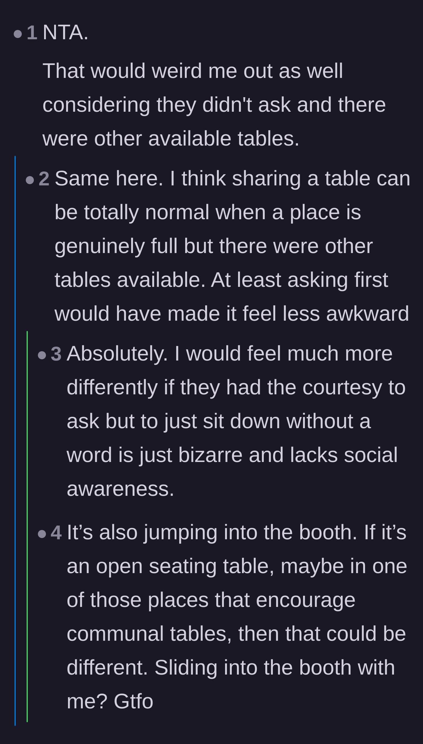 Comment thread 3 - A deep dive into how entitled men weaponize young women's politeness to trap them in conversations.
