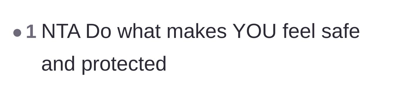 Comment thread 1 - A brief but powerful message telling the author to prioritize her own safety above all else.