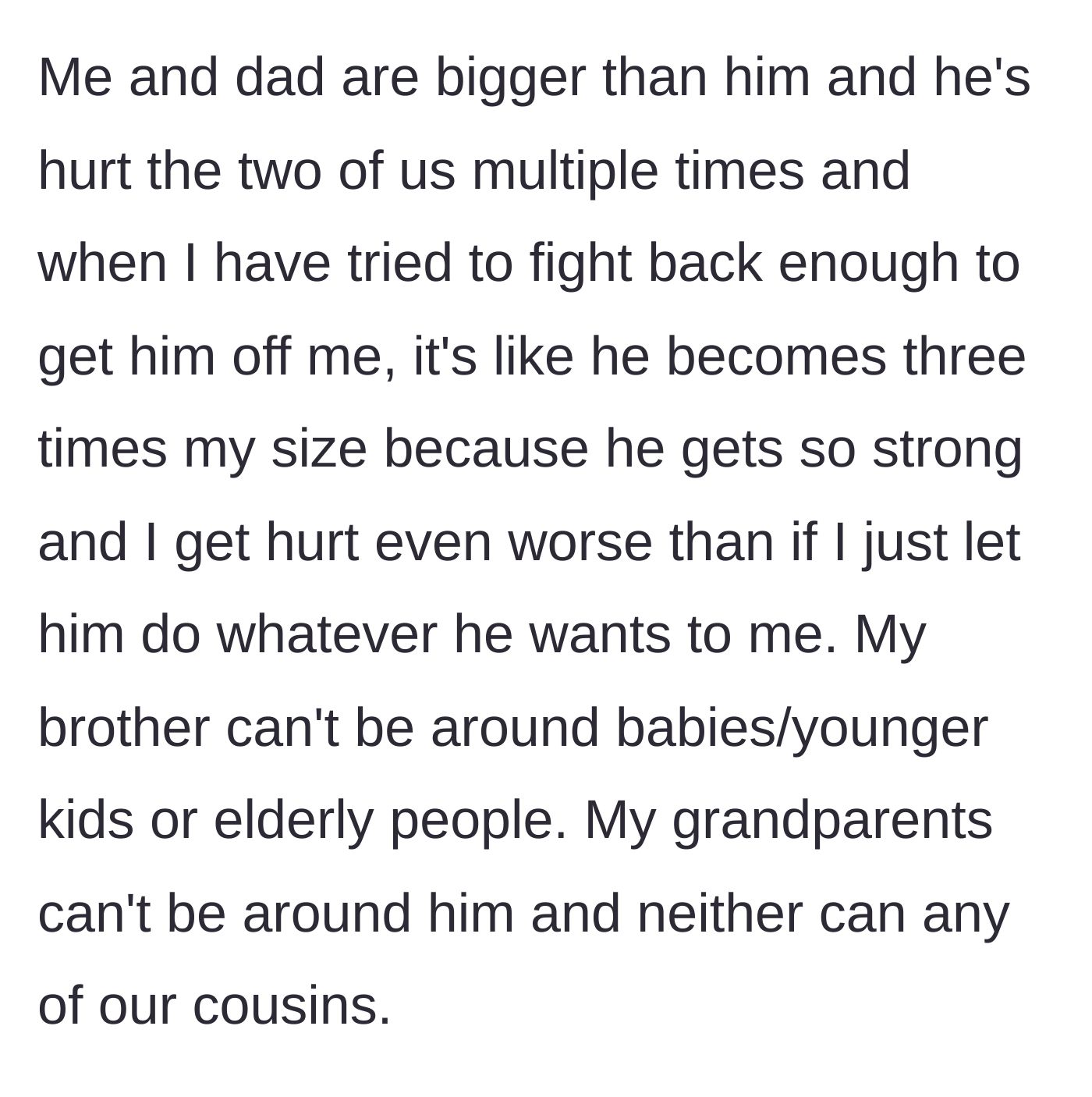 Story part 3 - Two teenage boys struggling, with the younger one appearing unnaturally aggressive.