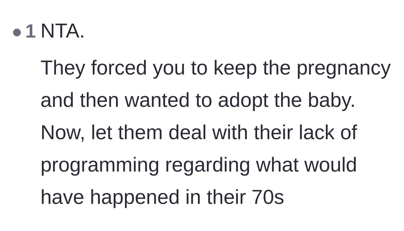 Comment thread 5 - Pointing out the parents' failure to plan for the exhausting realities of raising a teenager in their seventies.