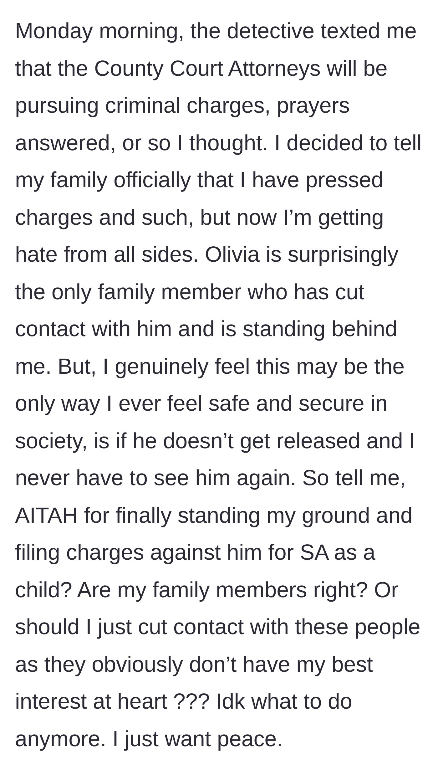 Story part 7 - Charges are pursued, sparking family outrage, though the mother surprisingly offers support.