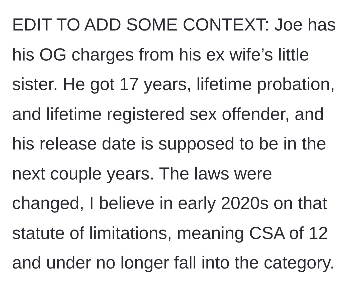 Story part 8 - Context regarding the predator's current sentence and the crucial changes to the statute of limitations.