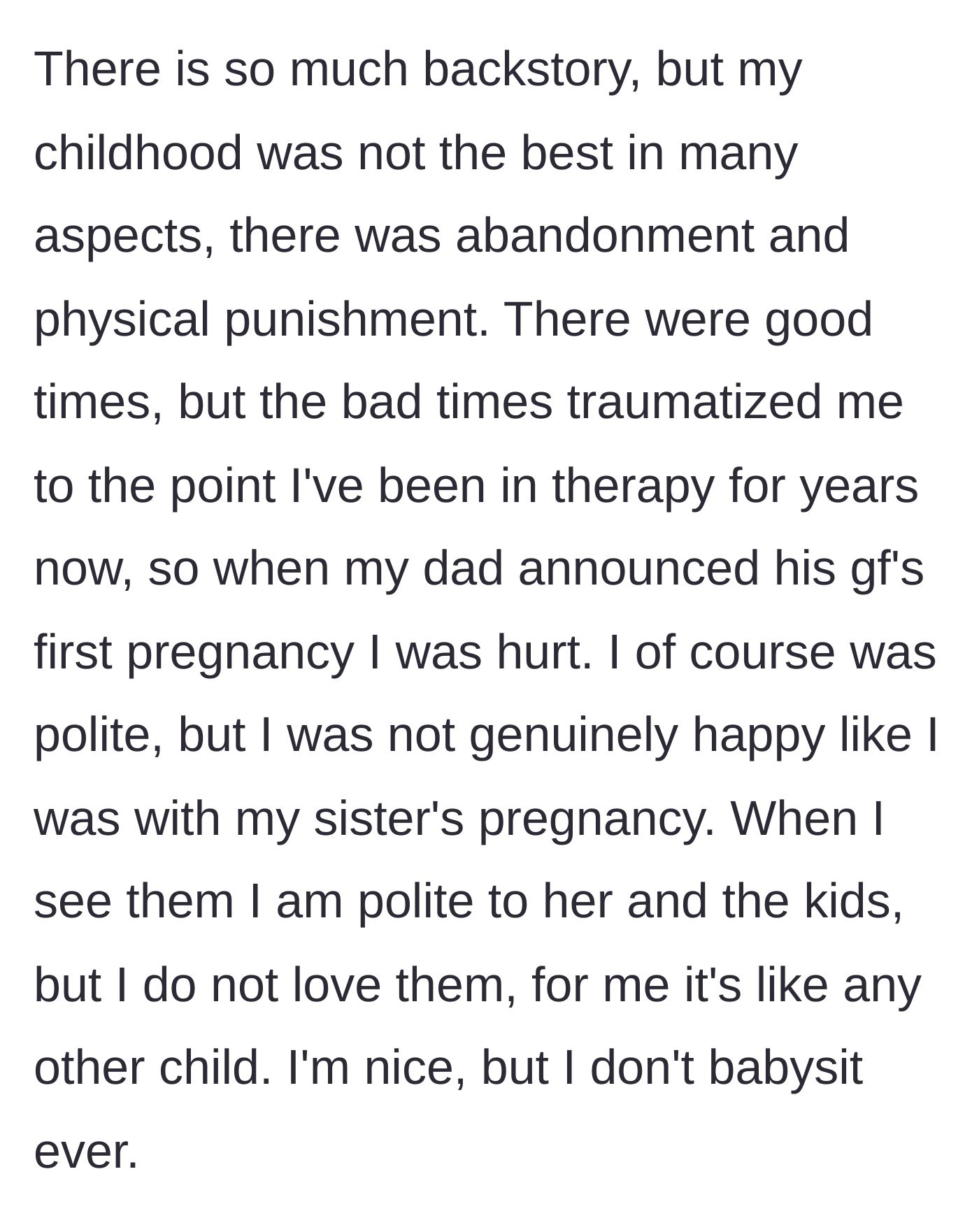 Story part 3 - Opening up about the devastating childhood abuse and abandonment inflicted by her father, and the pain of his new do-over family.