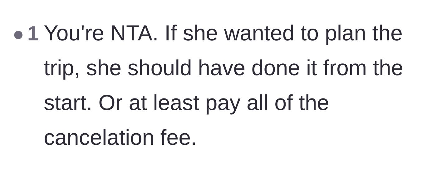 Comment thread 6 - Final verdict agreeing that the friend should have either stepped up originally or paid the full penalty.