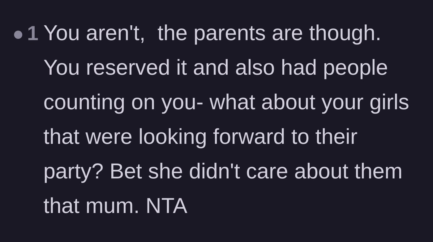 Comment thread 6 - A reminder that the troop leader had 25 excited girls counting on her, and the entitled mom didn't care about them at all.