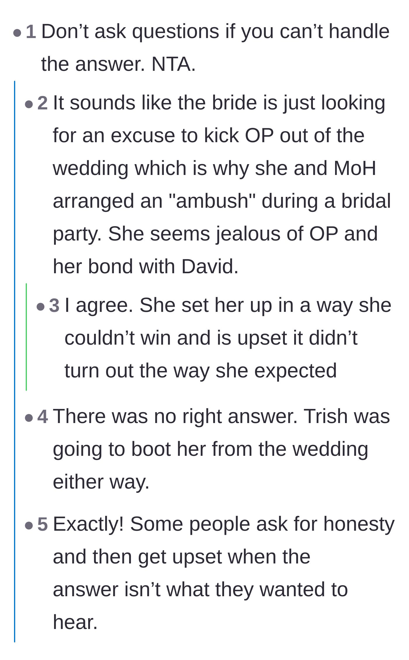 Comment thread 1 - Readers dissecting the bride's trap and discussing how insecure people project their inability to understand platonic male-female friendships.