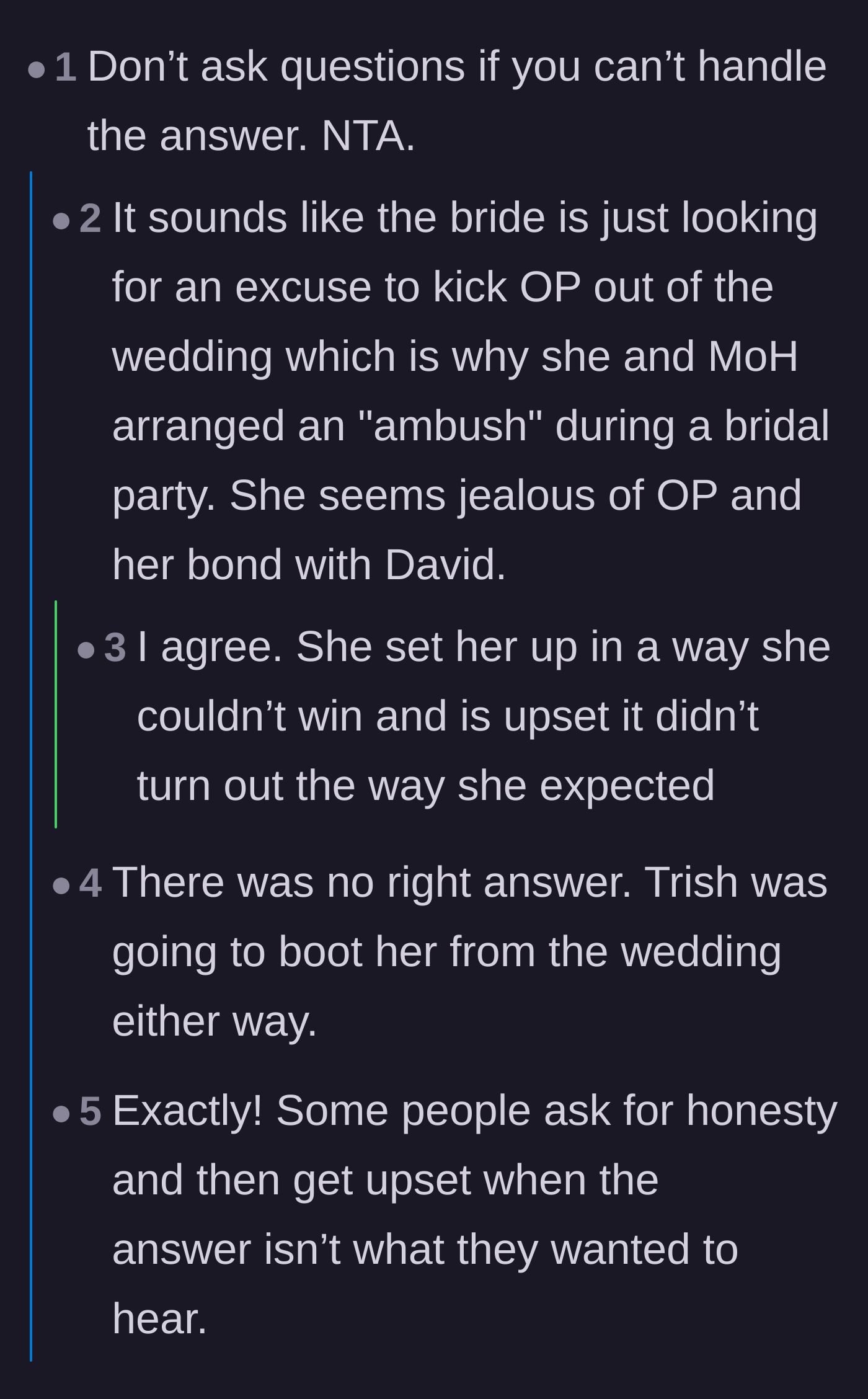 Comment thread 1 - Readers dissecting the bride's trap and discussing how insecure people project their inability to understand platonic male-female friendships.